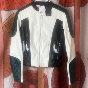 NWT FOREVER 21 faux Leather moto Jacket